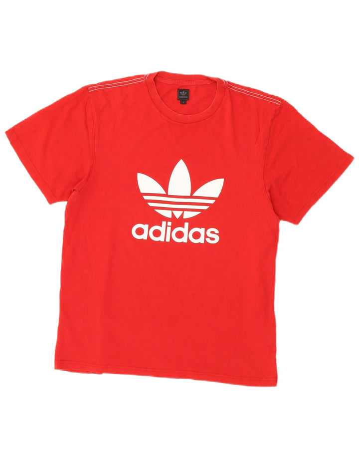 Adidas Herre grafisk T-shirt Top Medium Rød Bomuld