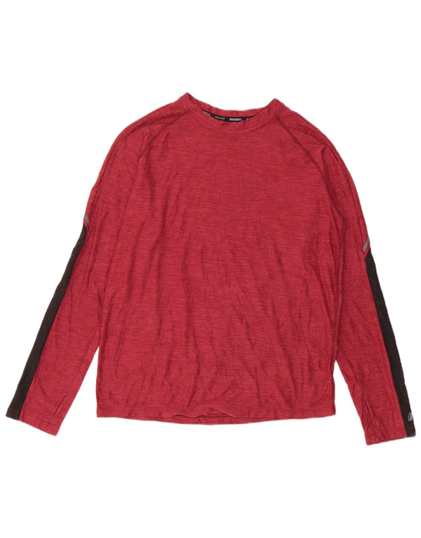 Russell Athletic Boys Top Langærmet 14-15 år XL Burgundy Colourblock