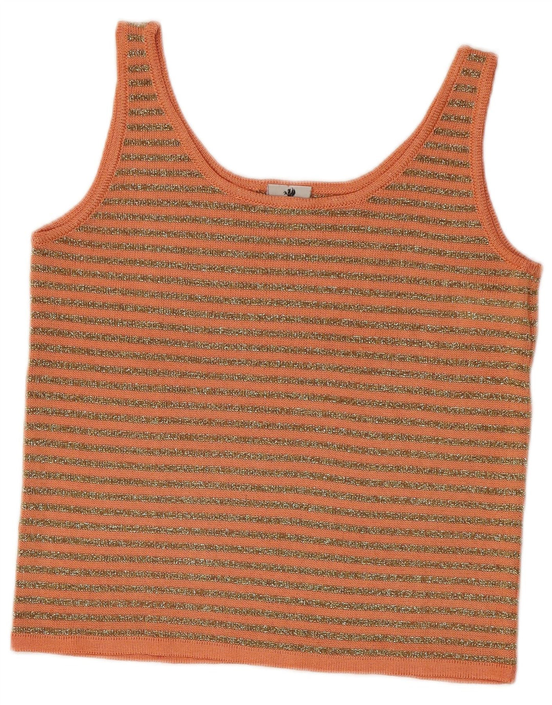 Vintage Dame Strik Cami Top IT 42 Medium Orange Stribet