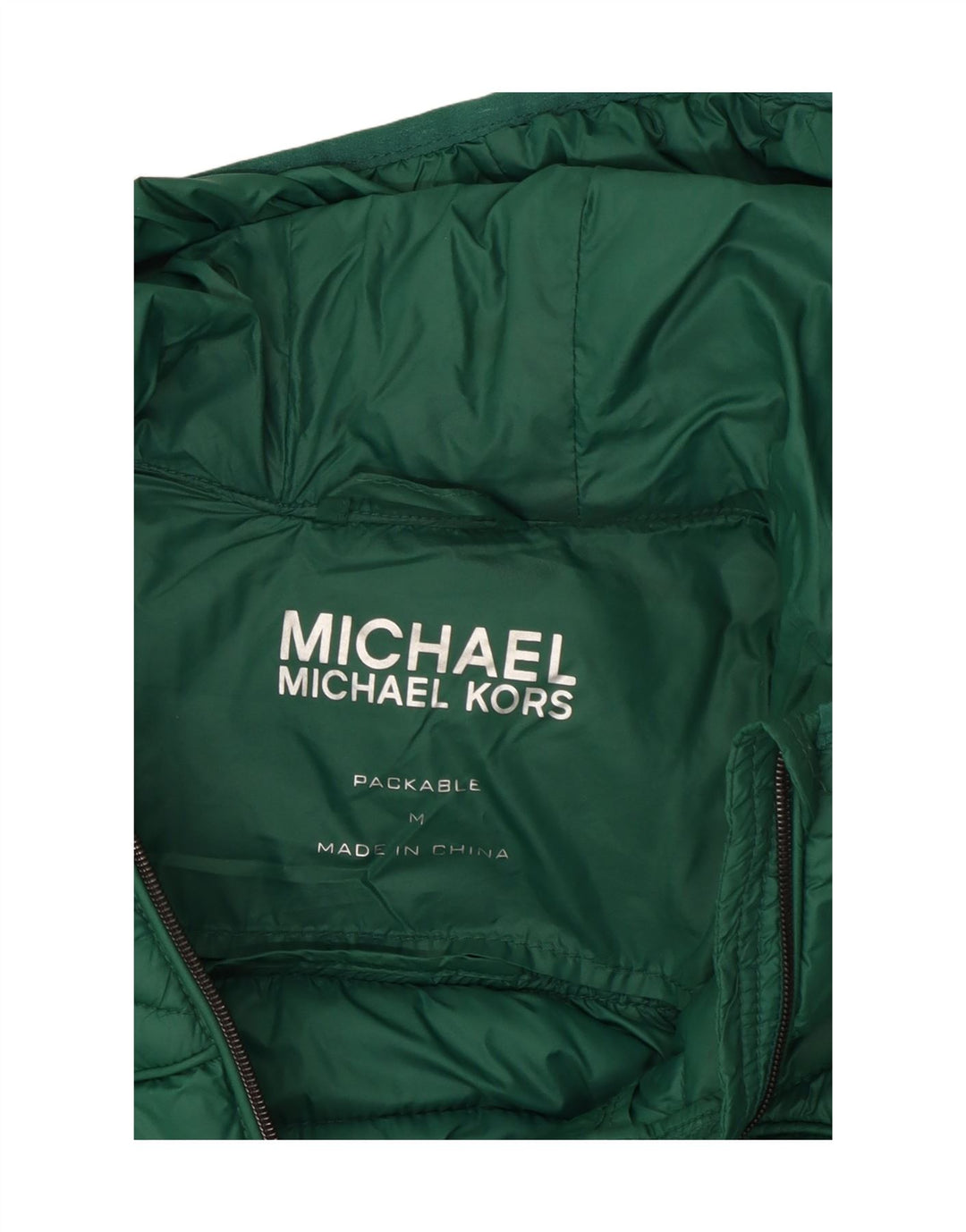 Michael Kors Dame Hættejakke UK 14 Medium Grøn Nylon