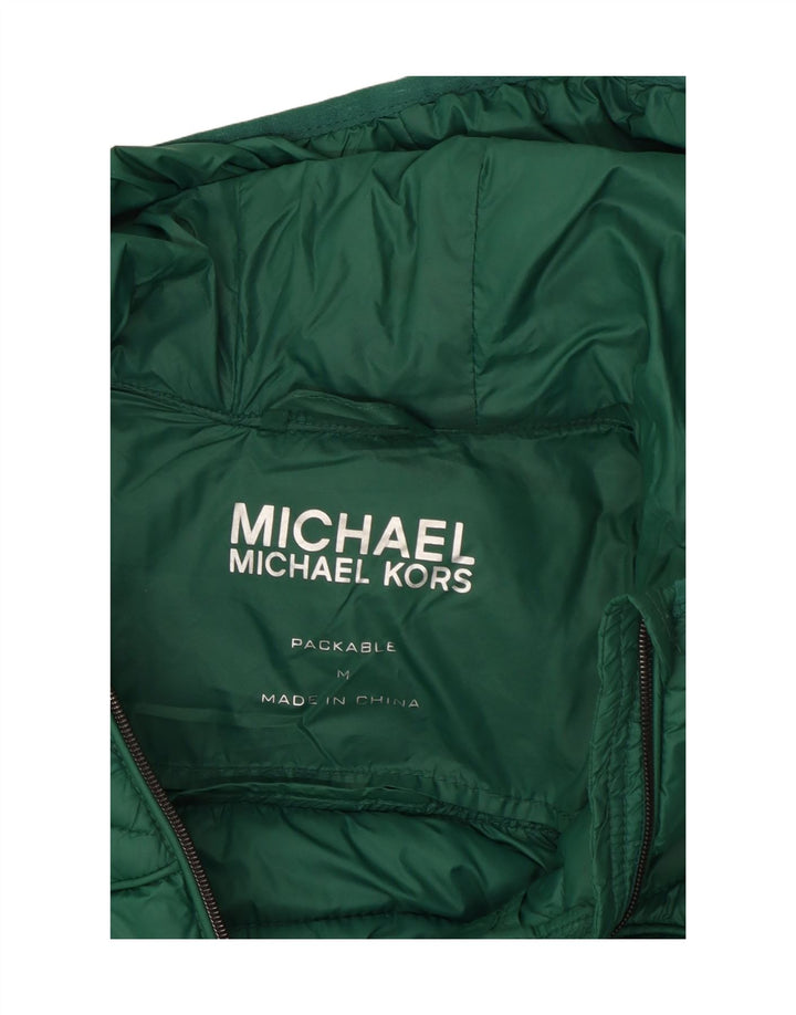 Michael Kors Dame Hættejakke UK 14 Medium Grøn Nylon