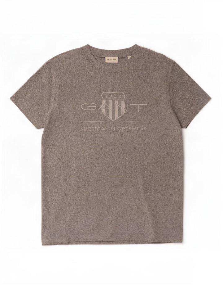 Gant Herre grafisk T-shirt Top mellemgrå bomuld