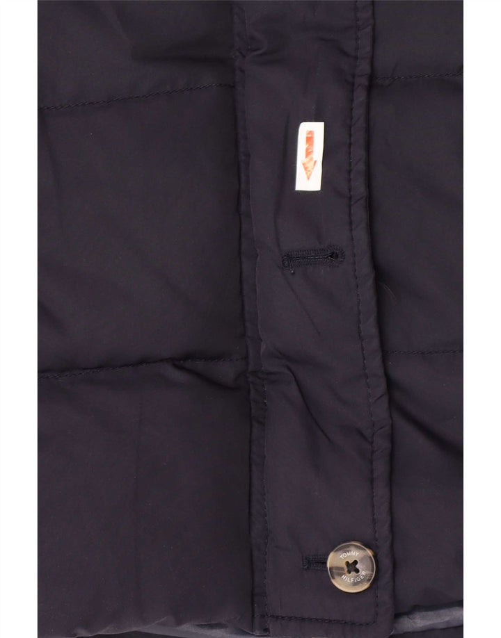 Tommy Hilfiger Dame Hætte Polstret Jakke UK 12 Medium Navy Blue Polyester