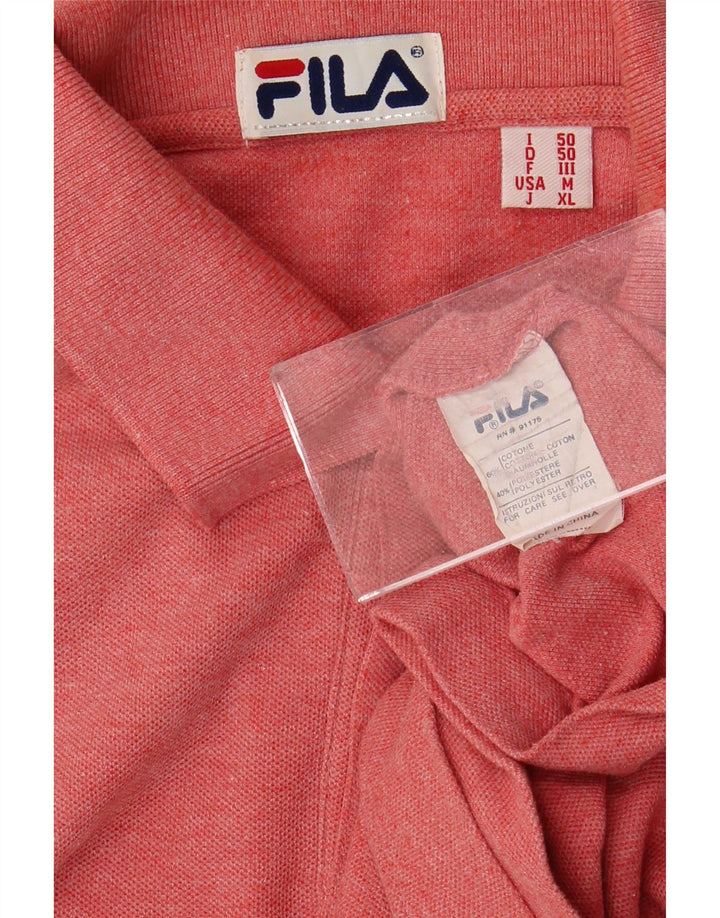Fila Polo Shirt til mænd IT 50 Medium Rød Bomuld