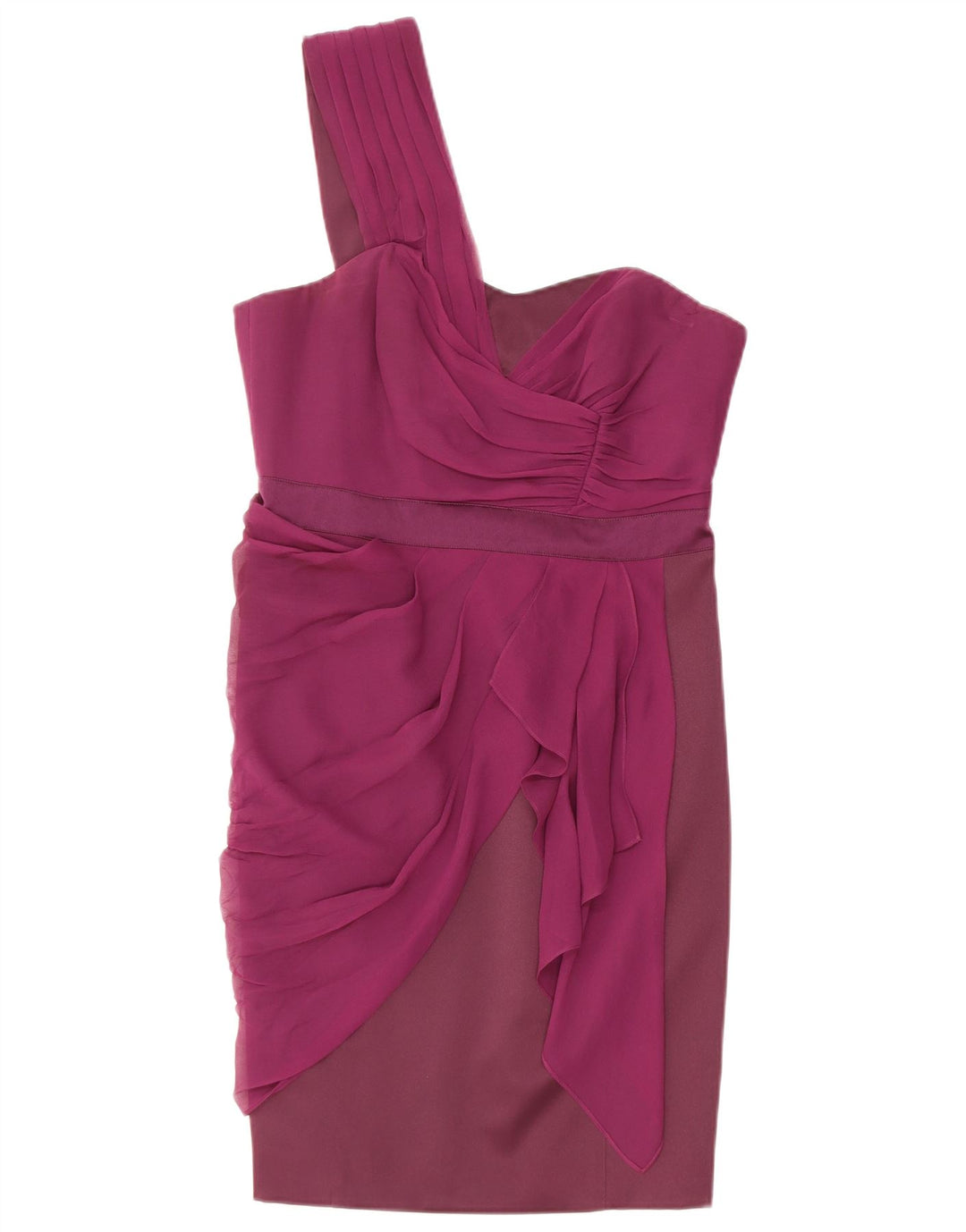 Karen Millen Womens One Shoulder Dress UK 12 Medium Purple Polyester