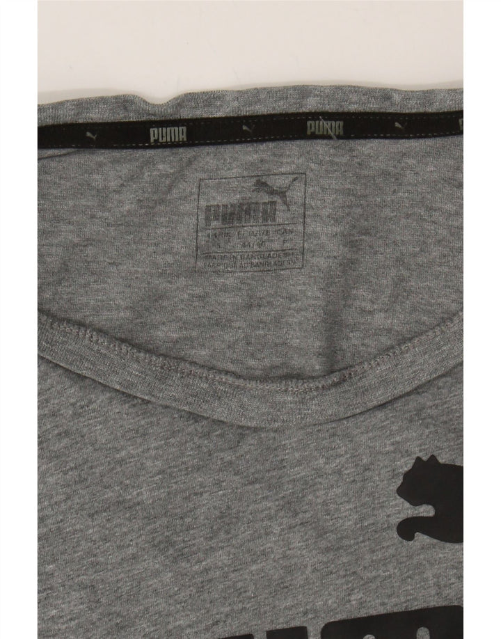 PUMA Mens Graphic T-Shirt Top Small Grey Cotton Vintage Puma and Second-Hand Puma from Messina Hembry 