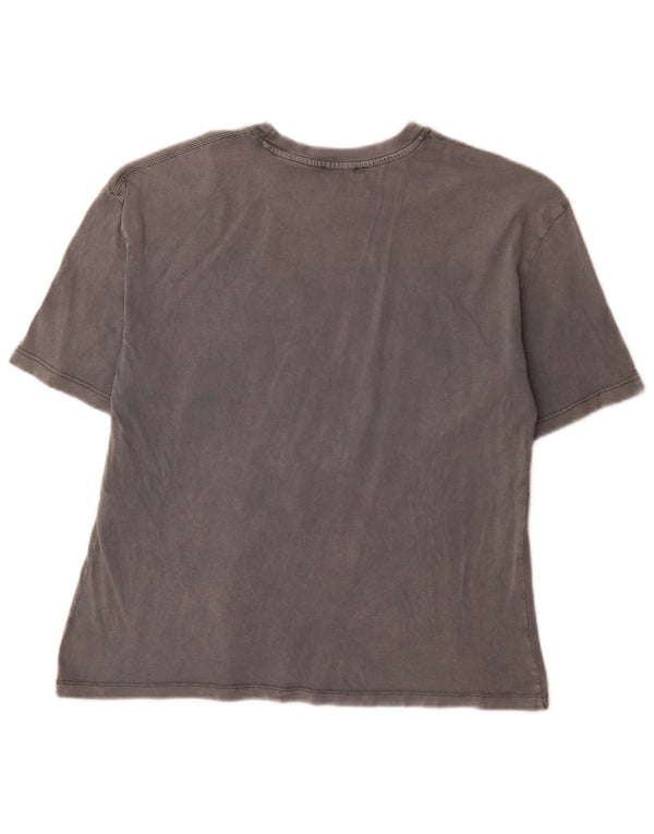 Zara Kvinder New York Grafisk T-Shirt Top UK 10 Lille Grå Bomuld