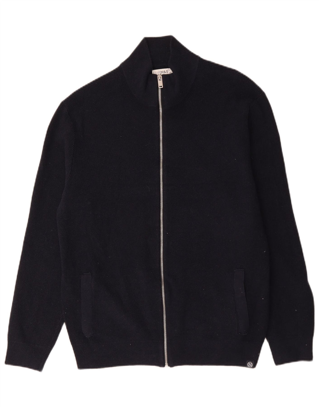 Marks & Spencer herre cardigan sweater XL marineblå polyester