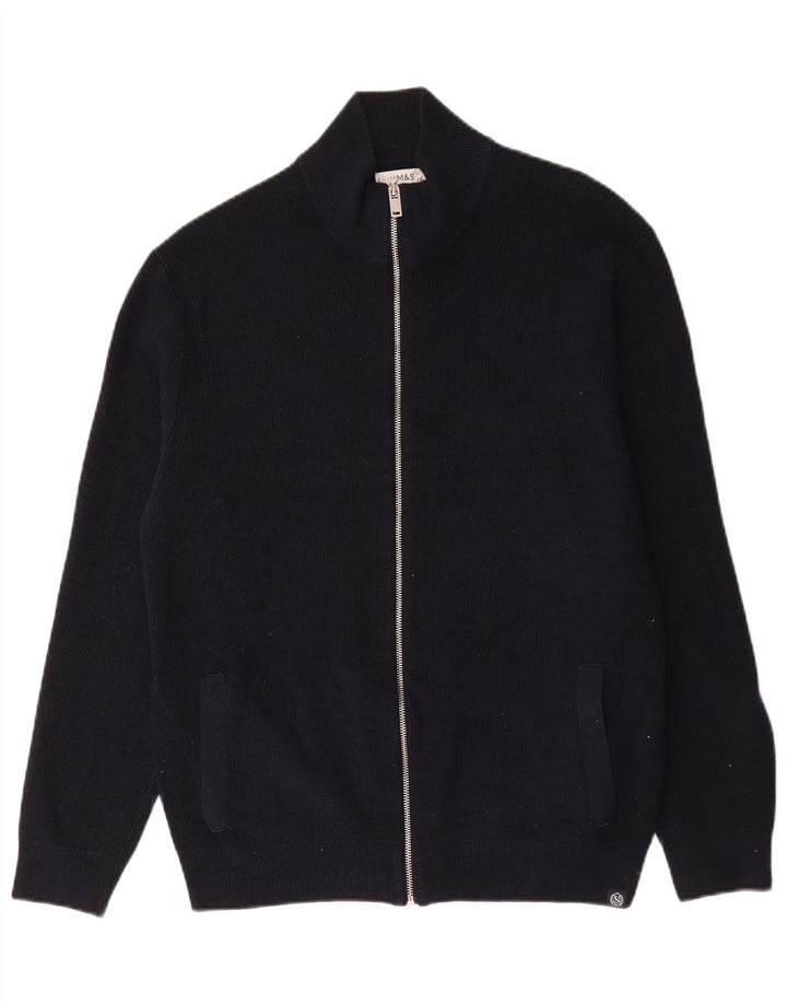 Marks & Spencer herre cardigan sweater XL marineblå polyester