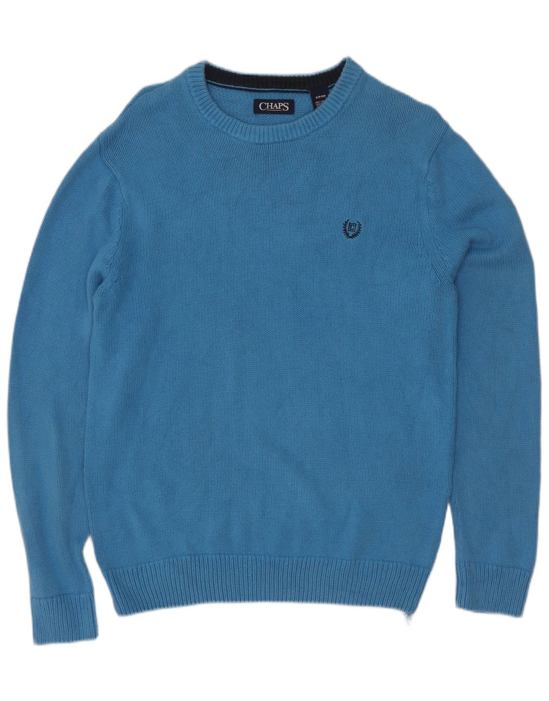 Chaps Herre Boat Neck Jumper Sweater Lille Blå Bomuld