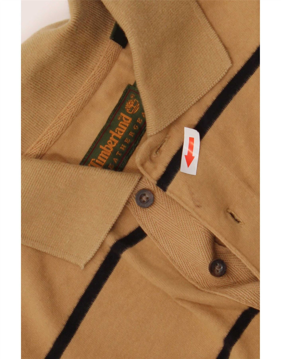 Timberland Langærmet poloshirt til mænd Medium beige stribet bomuld