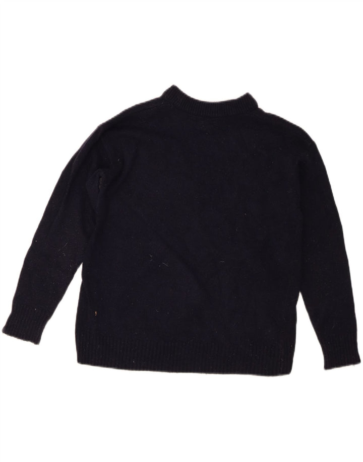 J. Crew Dame Boat Neck Jumper Sweater UK 10 Small Navy Blue Viscose