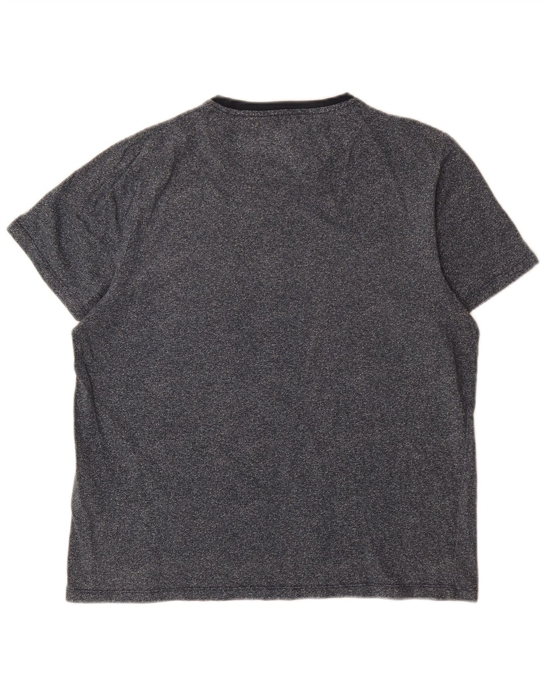 Ted Baker Herre T-shirt Top Størrelse 4 Large Navy Blue Flecked Bomuld
