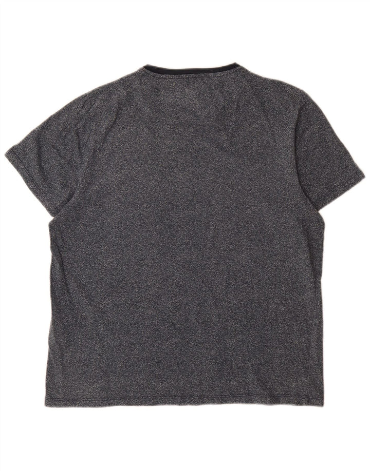 Ted Baker Herre T-shirt Top Størrelse 4 Large Navy Blue Flecked Bomuld