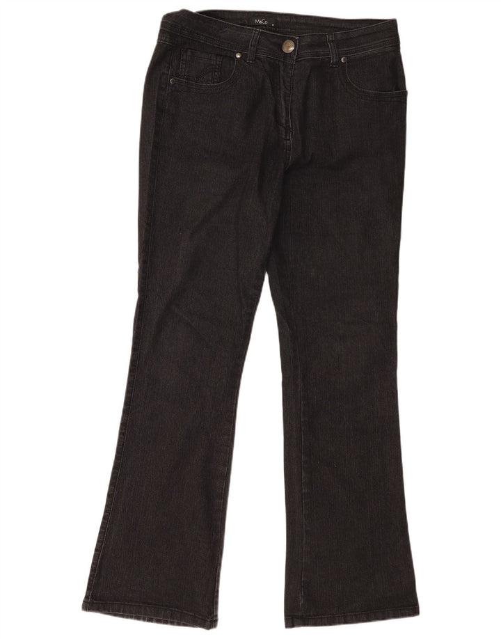M&Co Dame Bootcut Jeans UK 12 Medium W32 L30 Sort Bomuld