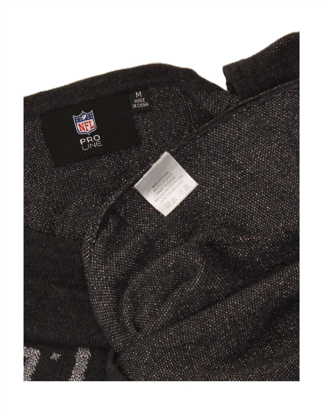 NFL Womens Graphic Boat Neck Jumper Sweater UK 12 Medium Grey Cotton Vintage NFL and Second-Hand NFL from Messina Hembry 