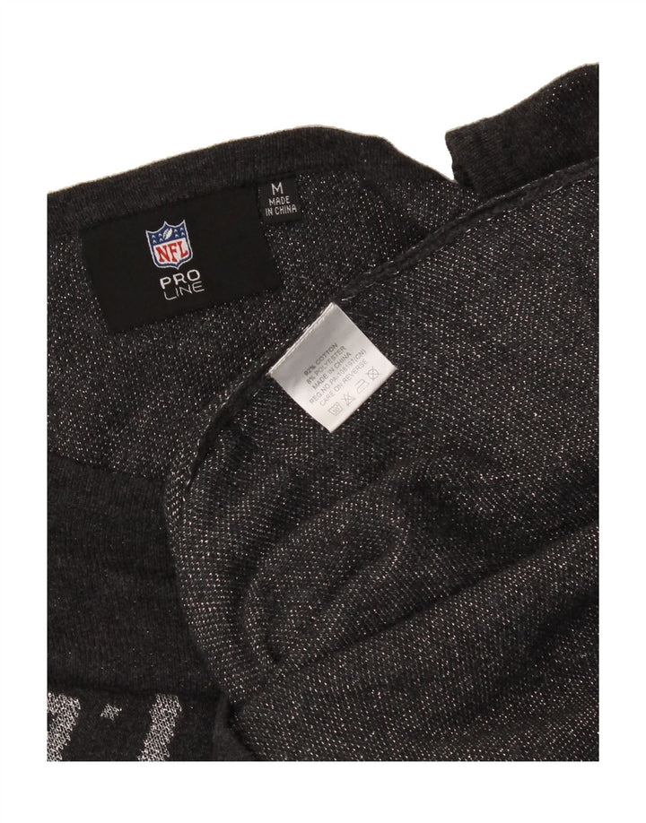 NFL Womens Graphic Boat Neck Jumper Sweater UK 12 Medium Grey Cotton Vintage NFL and Second-Hand NFL from Messina Hembry 