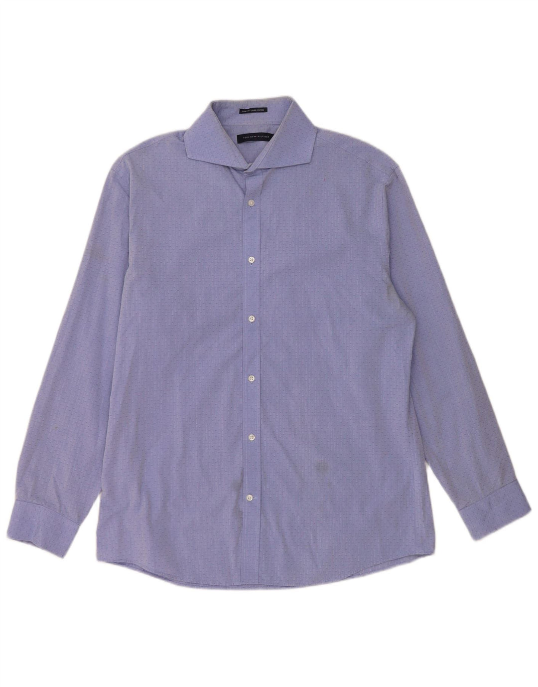 Tommy Hilfiger Herre Slim Fit Skjorte Størrelse 16 Stor Blå Geometrisk