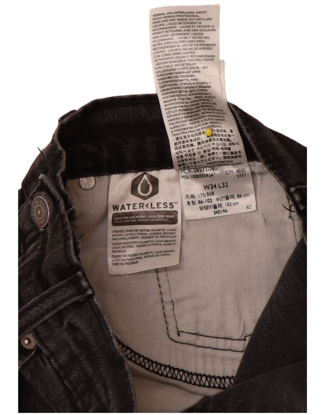 Levi's Herre 511 Distressed Slim Jeans W34 L32 Sort bomuld