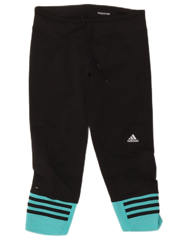 Adidas Dame Climalite Capri Leggings UK 8 Small Black Colourblock