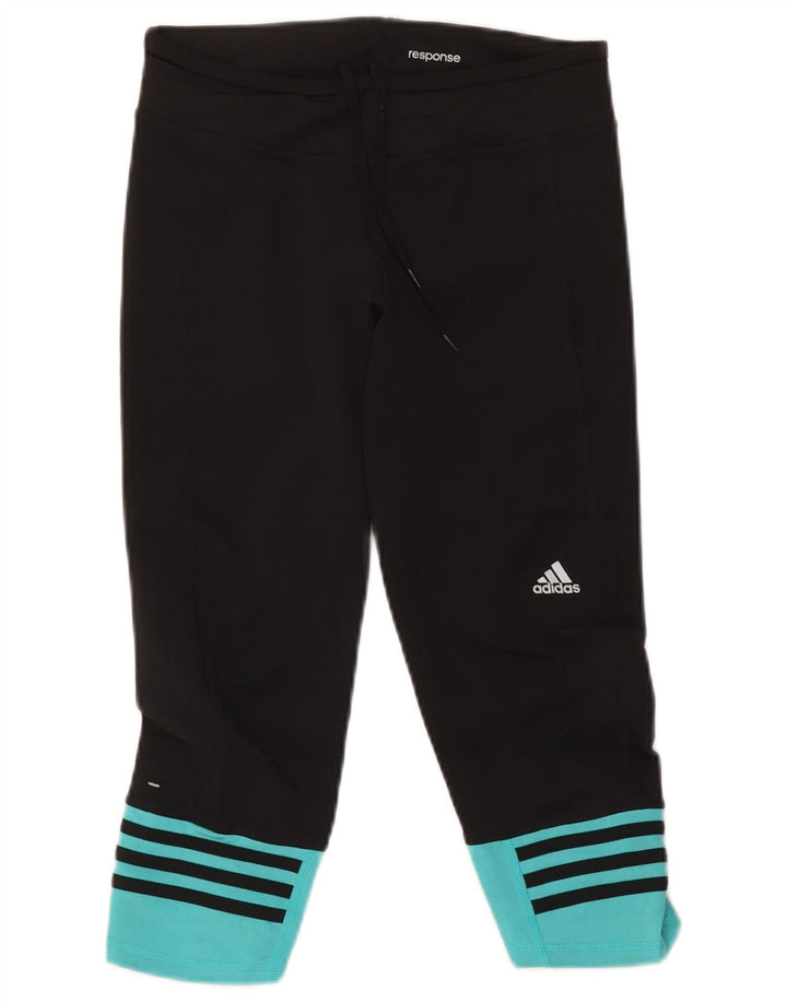 Adidas Dame Climalite Capri Leggings UK 8 Small Black Colourblock