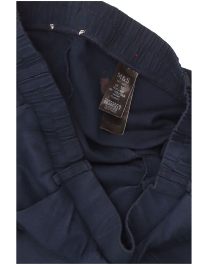 Marks & Spencer Dame Capri Bukser UK 12 Medium W36 L22 Navy Blue