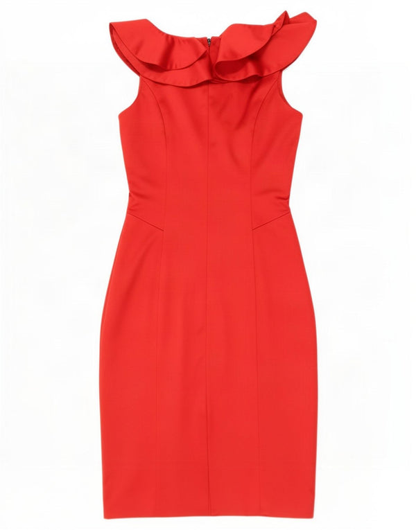 Coast Womens Sleeveless Sheath Dress UK 8 Small Red Acetate