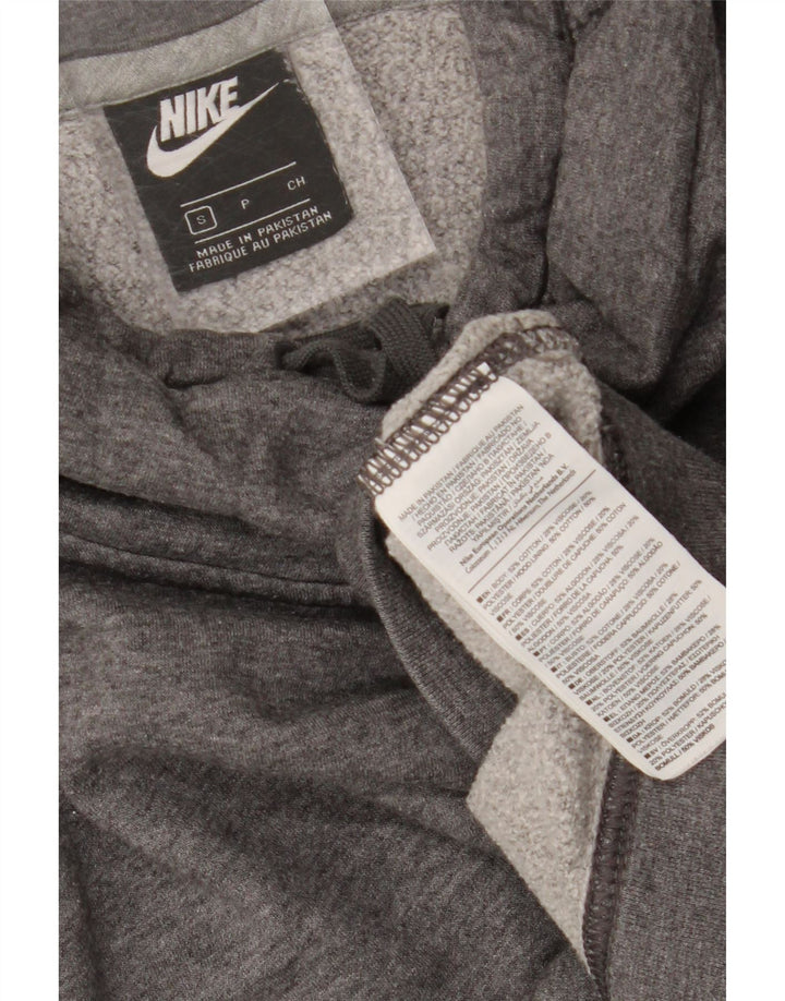 NIKE Womens Oversized Hoodie Jumper UK 10 Small Grey Cotton Vintage Nike and Second-Hand Nike from Messina Hembry 