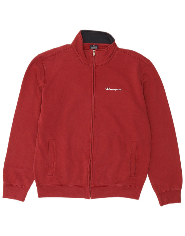 Champion Mens Tracksuit Top Jacket Medium Red Cotton