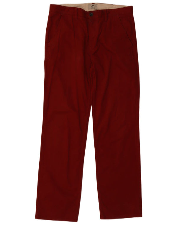 Timberland Straight Chino-bukser til mænd W34 L31 Bourgogne bomuld