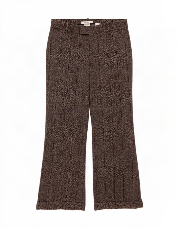 Zara Dame Bootcut Casual Bukser EU 40 Medium W30 L30 Grå Sildeben