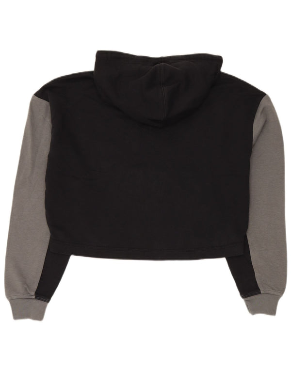 NIKE Womens Oversized Graphic Hoodie Jumper UK 16 Large Black Colourblock