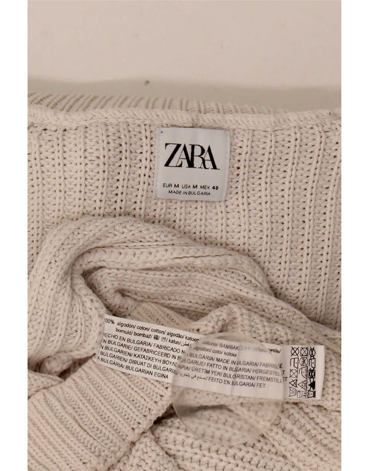 Zara Herre Rullehalstrøje Sweater Medium Beige Bomuld