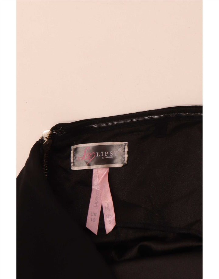 Lipsy Dame Stropløs Kjole UK 10 Small Black Flecked