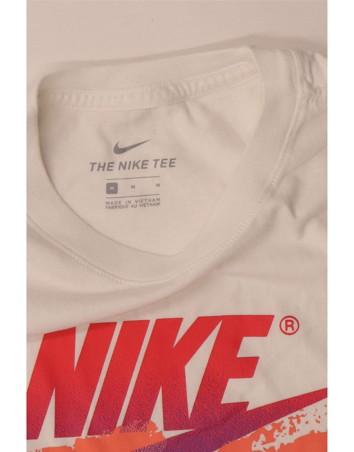 Nike grafisk t-shirt til mænd, medium hvid bomuld