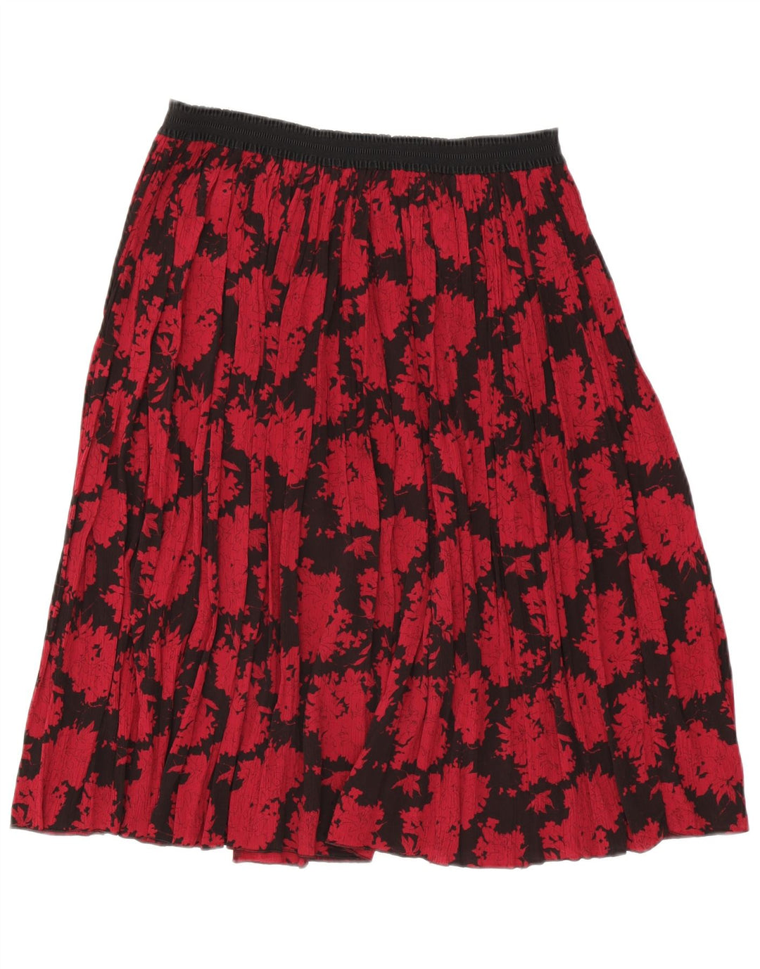 Vintage A-Line nederdel til kvinder W30 Medium Red Floral Polyester