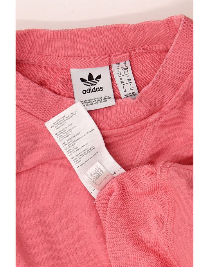 ADIDAS Womens Oversized Sweatshirt Jumper UK 10 Small  Pink Cotton