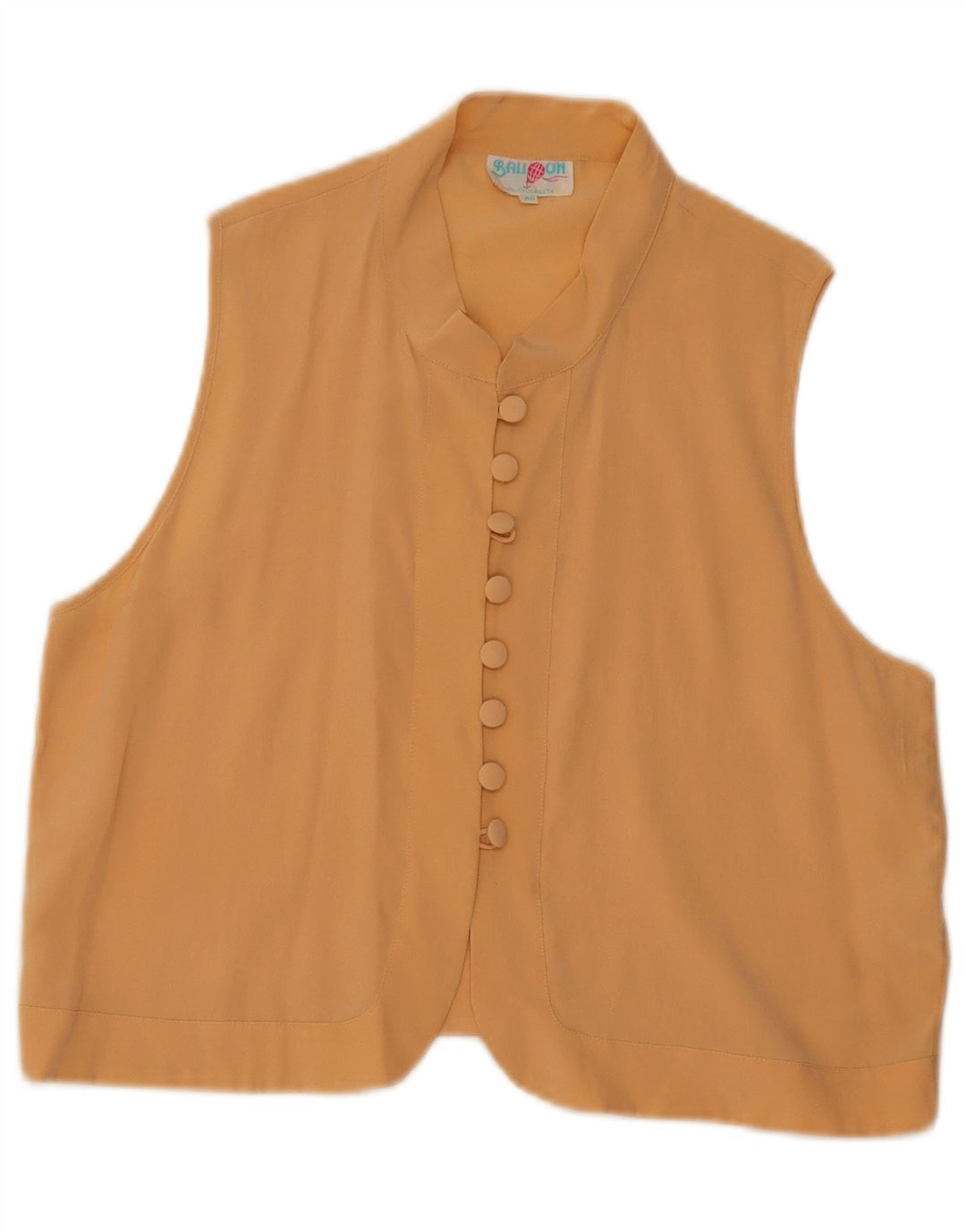 Ballon Dame Ærmeløs Oversized Bluse Top IT 40 Small Beige Silke