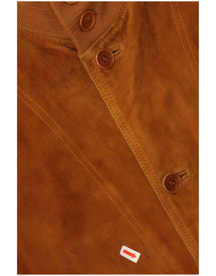 VINTAGE Bomberjakke i ruskind til mænd UK 42 XL Brun