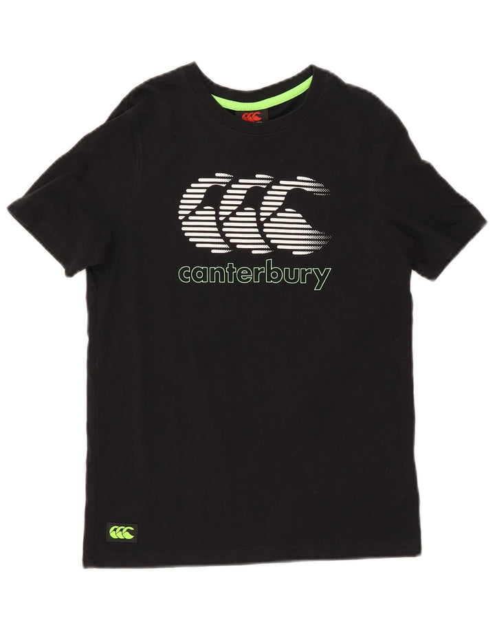 CANTERBURY Grafisk T-shirt til drenge 11-12 år Sort bomuld