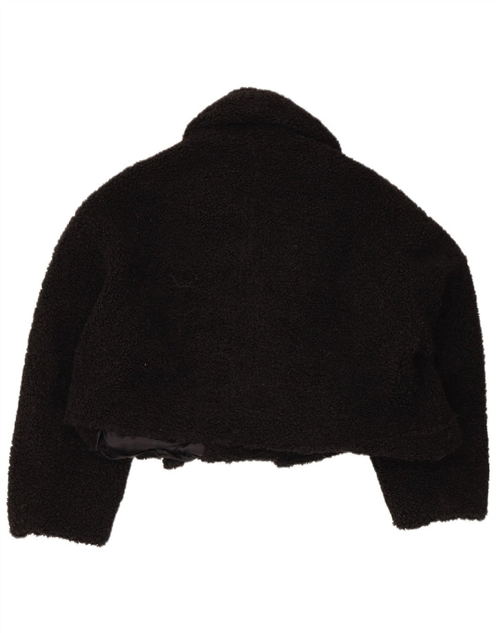 Zara Womens Oversized Faux Fur Bolero Jacket UK 14 Medium Black