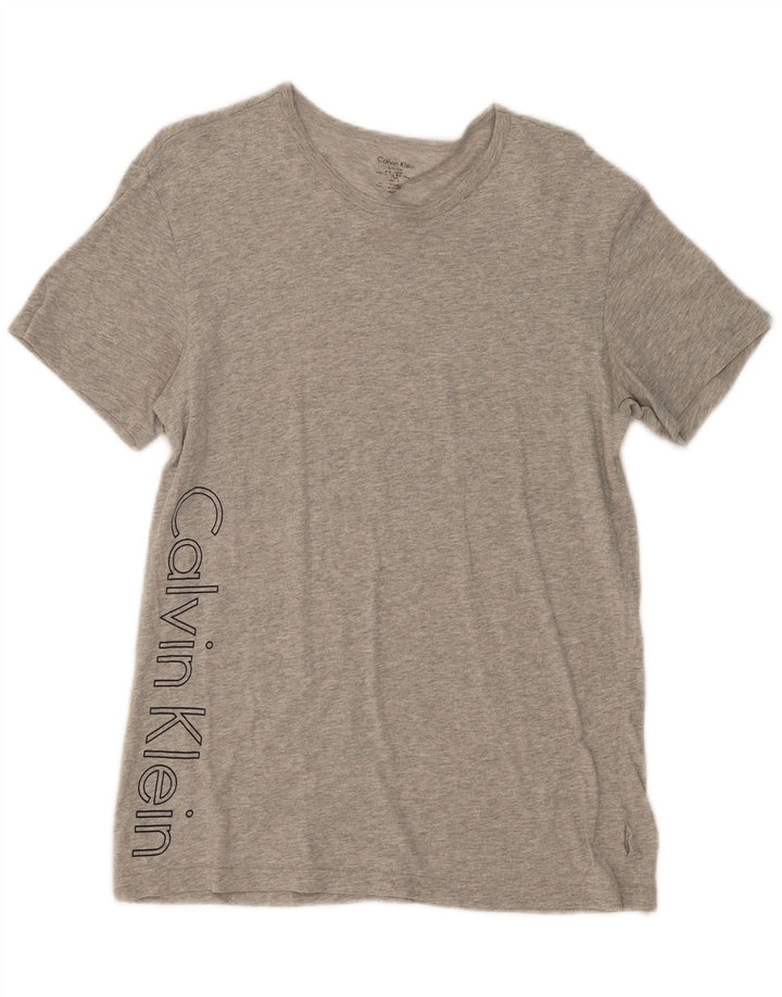 CALVIN KLEIN Mens Graphic T-Shirt Top Small Grey Vintage Calvin Klein and Second-Hand Calvin Klein from Messina Hembry 