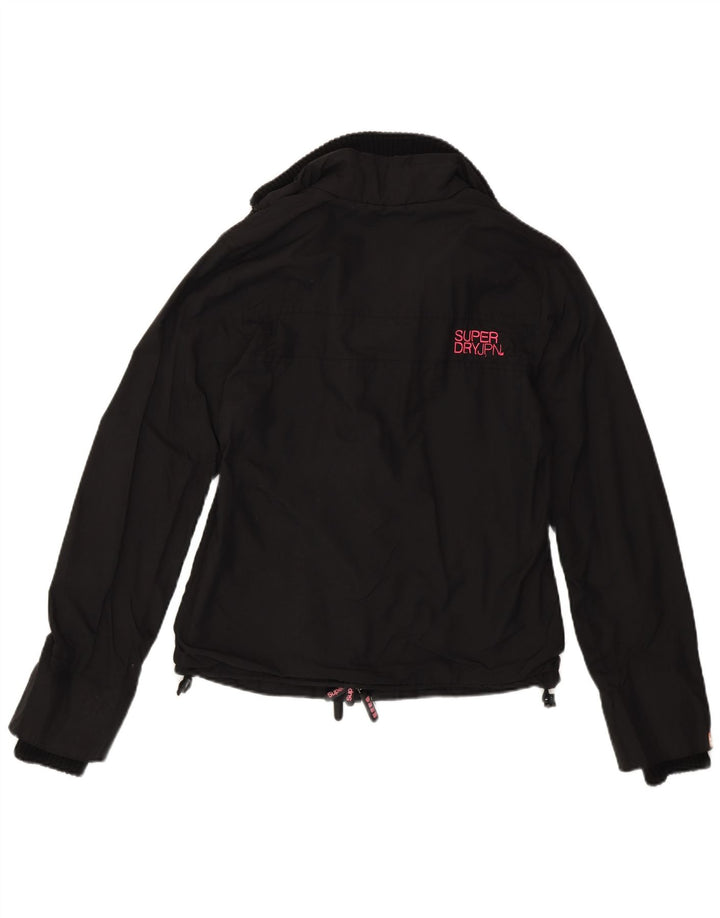 Superdry regnjakke til kvinder UK 10 Lille sort nylon