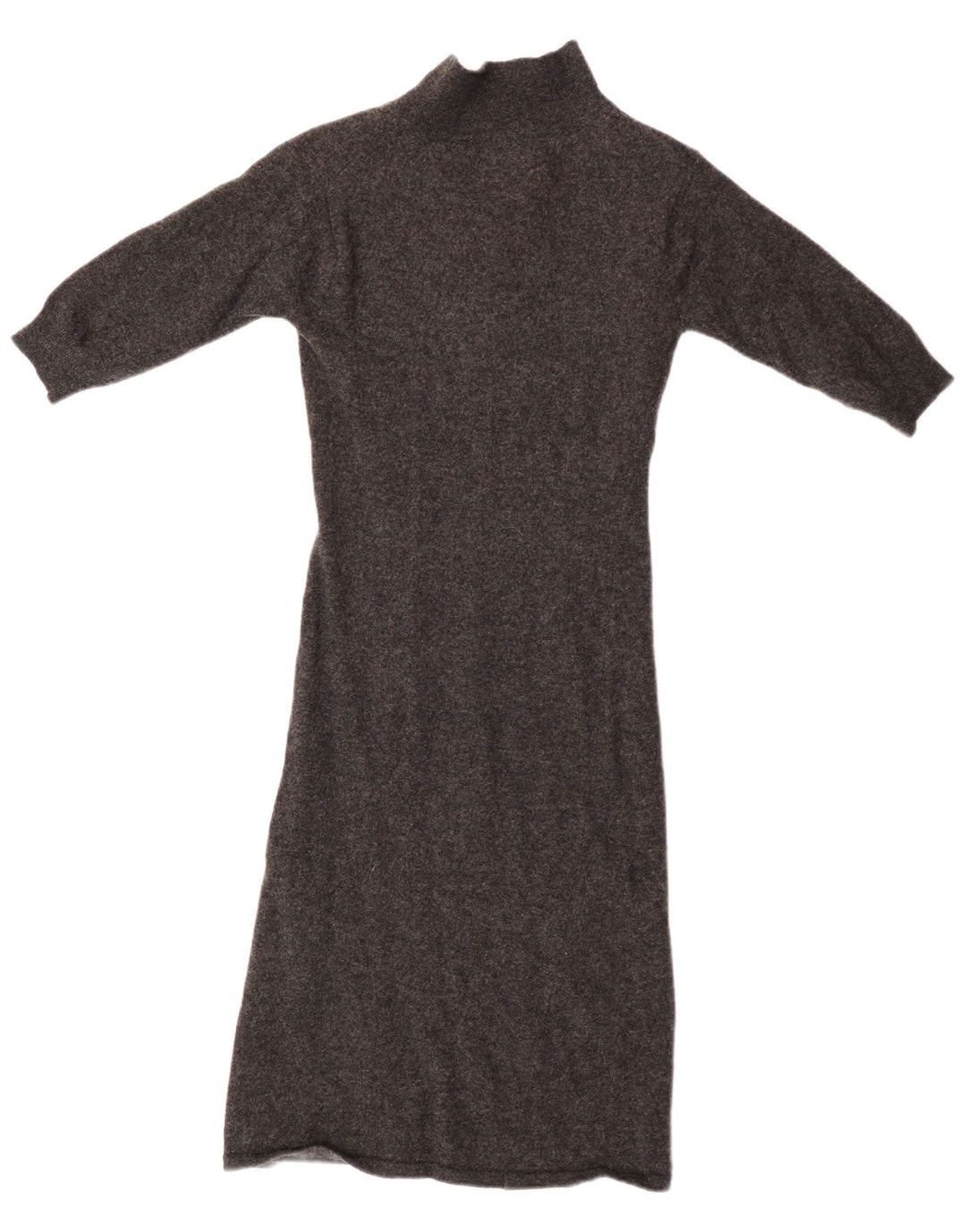 JIGSAW Dame 3/4-ærmet Jumper Dress UK 8 Small Grey Lammeuld