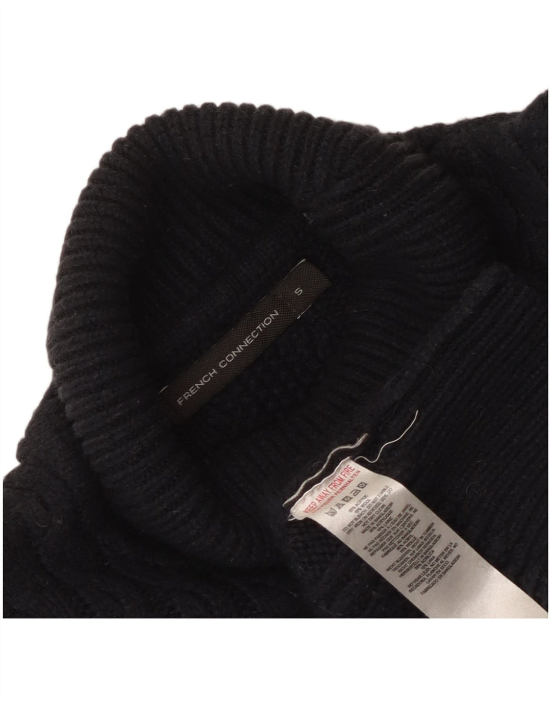 French Connection Dame Roll Neck Jumper Sweater UK 10 Small Navy Blue