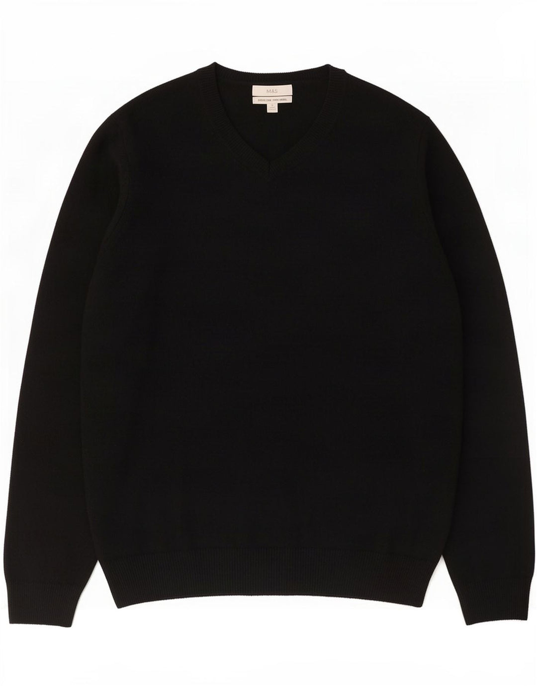 Marks & Spencer Herre V-hals sweater XL Sort lammeuld