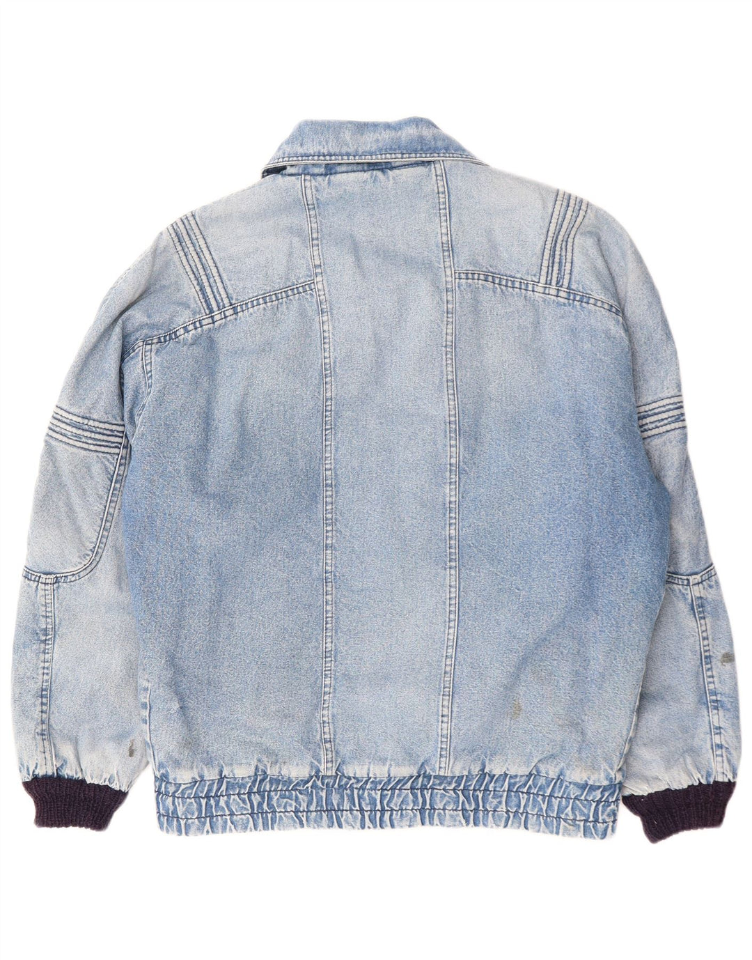 POP 84 Herre Vintage Loose Fit Denim Sherpa-jakke UK 38 Medium Blue Bomuld