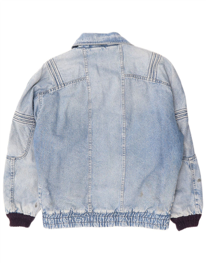 POP 84 Herre Vintage Loose Fit Denim Sherpa-jakke UK 38 Medium Blue Bomuld
