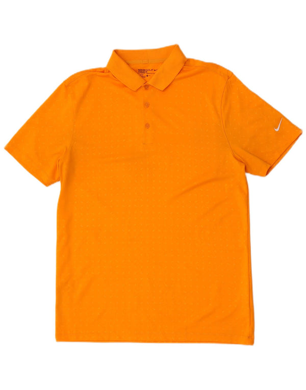 Nike Herre Dri Fit Standard Fit Polo Shirt Medium Orange Plettet Polyester