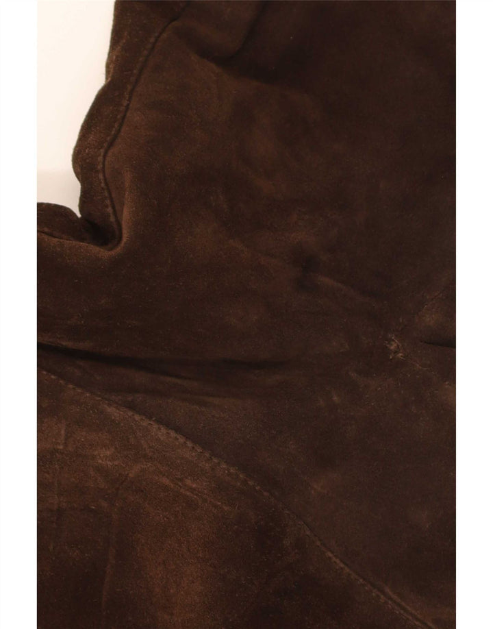 Vintage Herre Sherpa Ruskind Bomber Jacket UK 36 Lille Brun